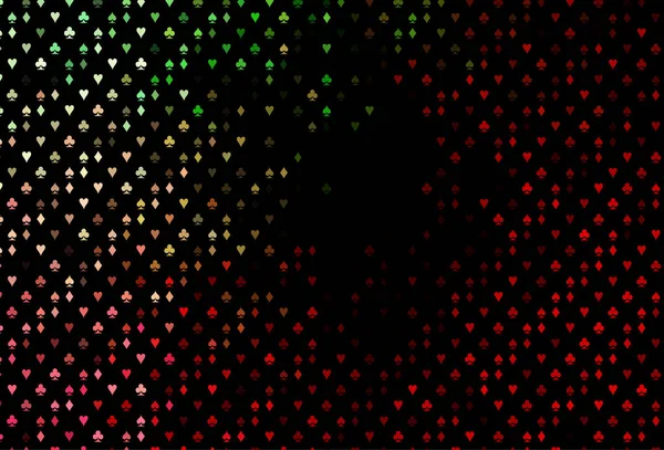 Dunkelgrüne Rote Vektorhülle Mit Glücksspielsymbolen — Stockvektor