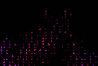 Oyun kartlarıyla koyu mor vektör dokusu.