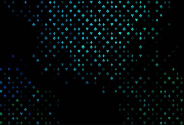 Koyu mavi, kart işaretli yeşil vektör arkaplanı.