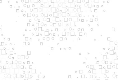 Açık Gümüş, küreler ve karelerle gri vektör deseni.