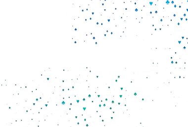 Açık Mavi, kart elemanları ile yeşil vektör düzeni.