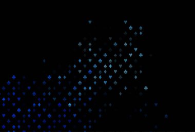 Kumarın sembolleriyle koyu mavi vektör kapağı.