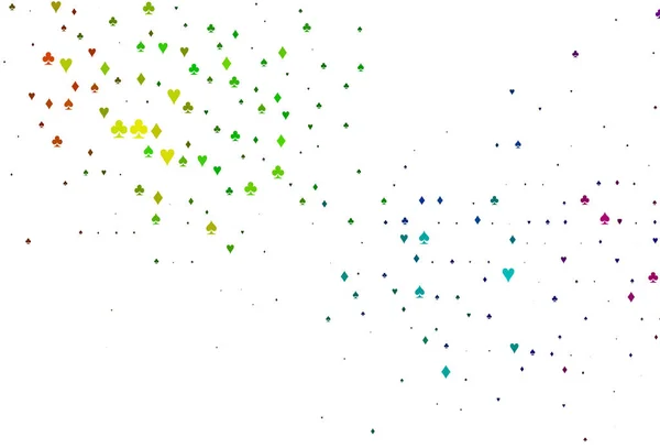 Luz Multicolor Modelo Vetor Arco Íris Com Símbolos Poker — Vetor de Stock