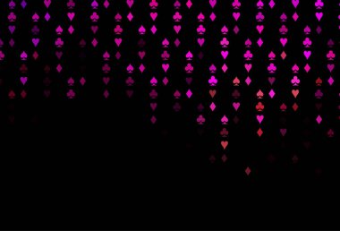 Koyu pembe, kart sembollü sarı vektör deseni.