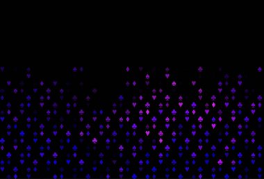 Koyu pembe, iskambil kağıtlarıyla mavi vektör dokusu.