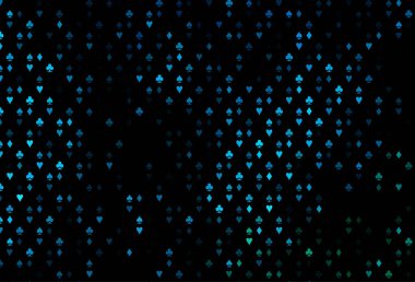 Koyu mavi, yeşil vektör örtüsü ile kumar sembolleri.