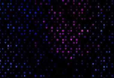 Koyu pembe, kart elementleriyle birlikte mavi vektör düzeni.