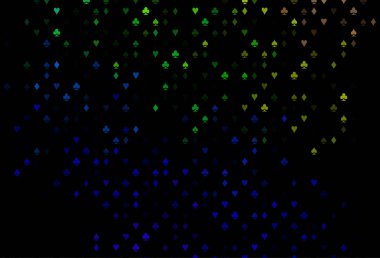 Koyu Çokrenkli, kart elementleriyle Gökkuşağı vektör düzeni.