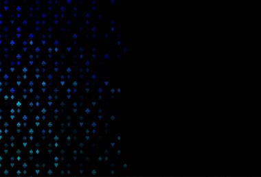 Kart elemanları ile koyu mavi vektör düzeni.