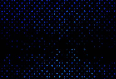 Oyun kartlarıyla koyu mavi vektör dokusu.