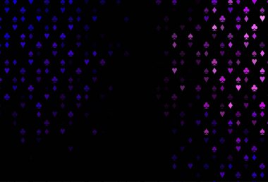 Oyun kartlarıyla koyu mor vektör dokusu.