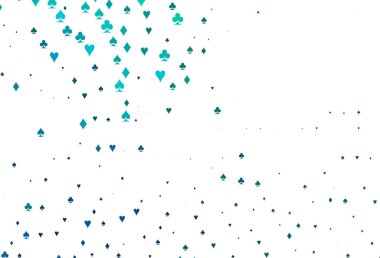 Açık Mavi, iskambil kağıtlı yeşil vektör dokusu.