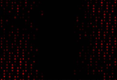 Koyu kırmızı vektör deseni ve kart sembolü.