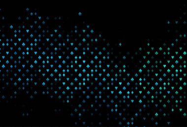 Poker sembollü Koyu Mavi, Yeşil vektör şablonu.