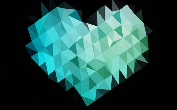 Corazón Bajo Fondo Cristal Poli — Vector de stock