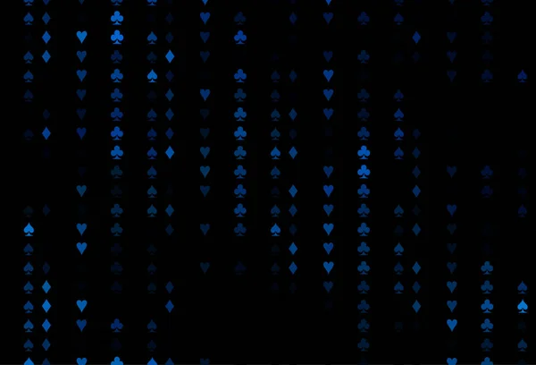 Plantilla Vectorial Azul Oscuro Con Símbolos Poker — Vector de stock