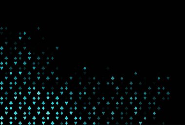 Kart elemanları ile koyu mavi vektör düzeni.