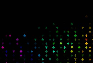 Poker sembollü koyu yeşil vektör şablonu.