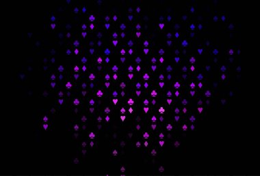 Koyu pembe, poker sembollü mavi vektör şablonu.