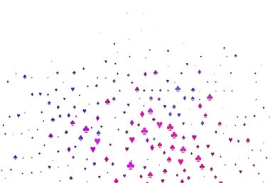 Açık Pembe, kart sembollü Mavi vektör deseni.
