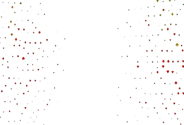 Lichtgroen Rood Vector Patroon Met Symbool Van Kaarten — Stockvector