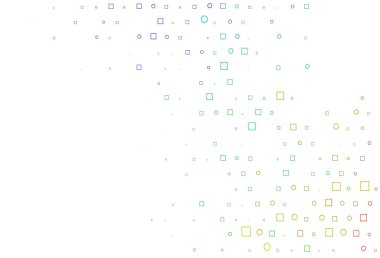 Işık Çokrenkli, küreler ve karelerle Gökkuşağı vektör deseni.