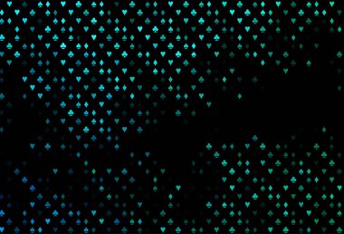 Koyu mavi, kart işaretli yeşil vektör arkaplanı.