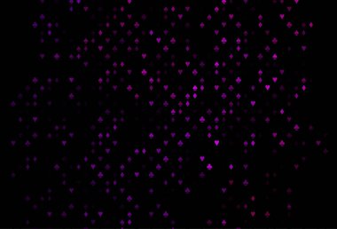 Oyun kartlarıyla koyu mor vektör dokusu.