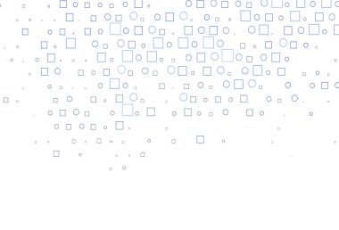 Küreler ve karelerle hafif Mavili vektör deseni.