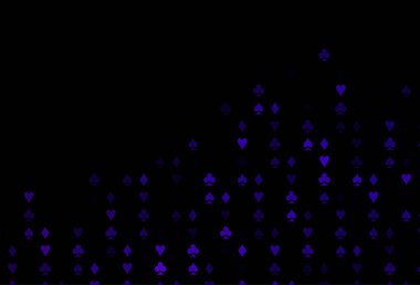 Oyun kartlarıyla koyu mor vektör dokusu.