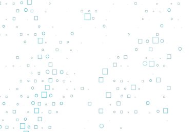 Küreler ve karelerle hafif Mavili vektör deseni.