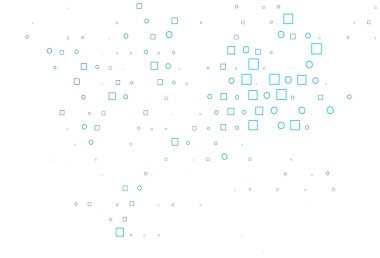 Açık Mavi, daire benekli yeşil vektör düzeni, küpler.