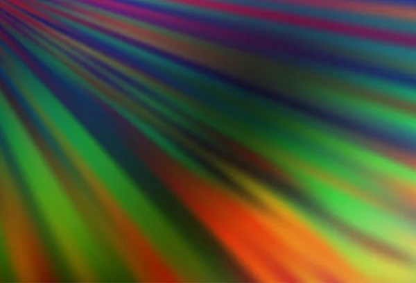 Dark Multicolor Rainbow Vector Achtergrond Met Lange Lijnen — Stockvector