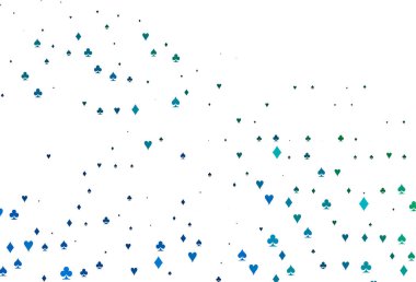 Açık Mavi, yeşil vektör örtüsü ile kumar sembolleri.