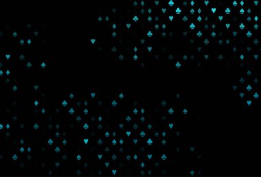 Oyun kartlarıyla koyu mavi vektör dokusu.