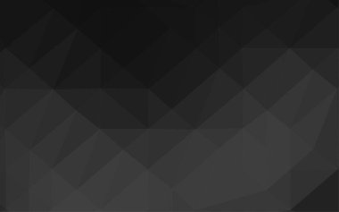 Koyu gri çokgen çizim, üçgenlerden oluşur. Origami tarzında eğimli geometrik arkaplan. üçgen tasarım