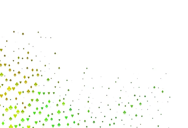 Verde Chiaro Copertura Vettoriale Gialla Con Simboli Gioco Azzardo — Vettoriale Stock