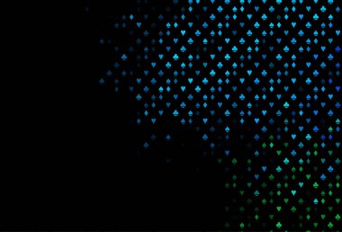 Koyu mavi, yeşil vektör örtüsü ile kumar sembolleri.