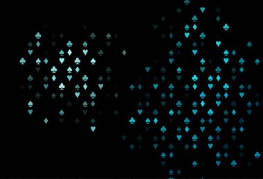 Kart elemanları ile koyu mavi vektör düzeni.