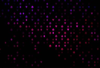 Poker sembollü koyu pembe vektör şablonu.