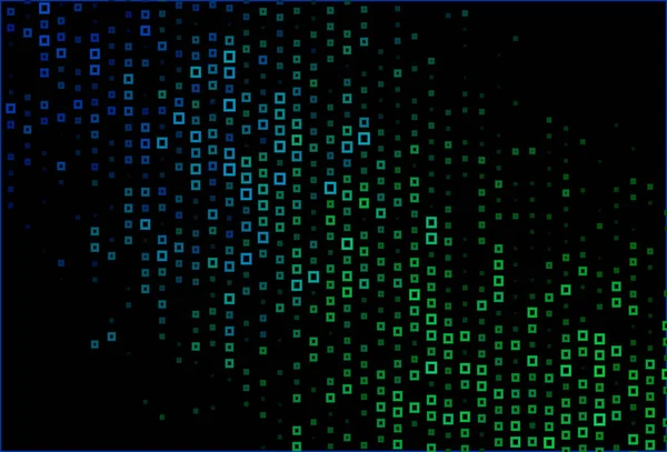 ダークブルー 正方形のスタイルで緑のベクトルパターン — ストックベクタ
