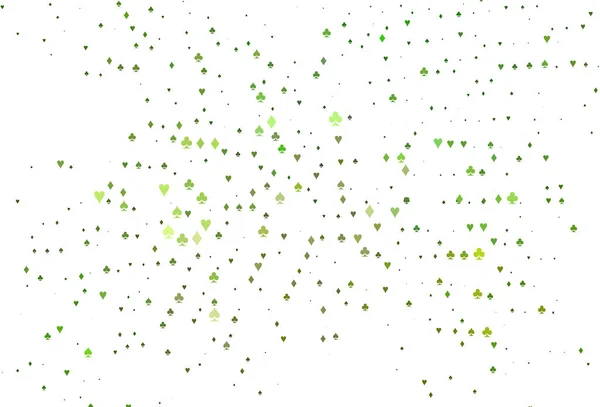 Modello Vettoriale Verde Chiaro Con Simboli Poker — Vettoriale Stock
