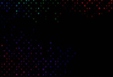 Koyu Çokrenkli, iskambil kağıtlı Gökkuşağı vektör dokusu.