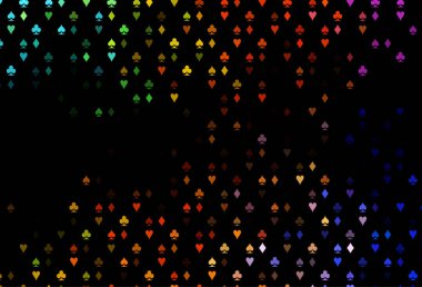 Koyu Çokrenkli, kart elementleriyle Gökkuşağı vektör düzeni.