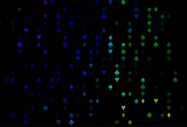 Koyu Çokrenkli, kart elementleriyle Gökkuşağı vektör düzeni.