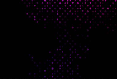 Oyun kartlarıyla koyu mor vektör dokusu.