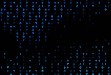 Kumarın sembolleriyle koyu mavi vektör kapağı.