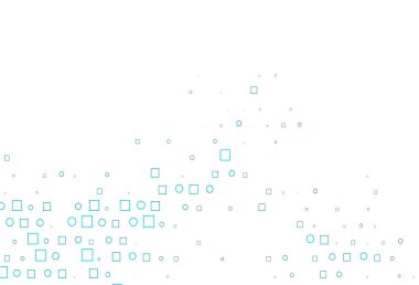 Küreler ve karelerle hafif Mavili vektör deseni.