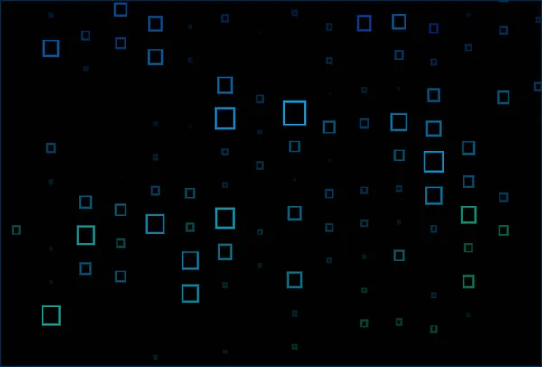 ダークブルー 正方形のスタイルで緑のベクトルパターン — ストックベクタ