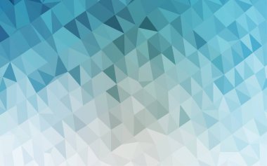 Açık mavi ve koyu renkli üçgenlerin soyut düşük polimerli arkaplanı.